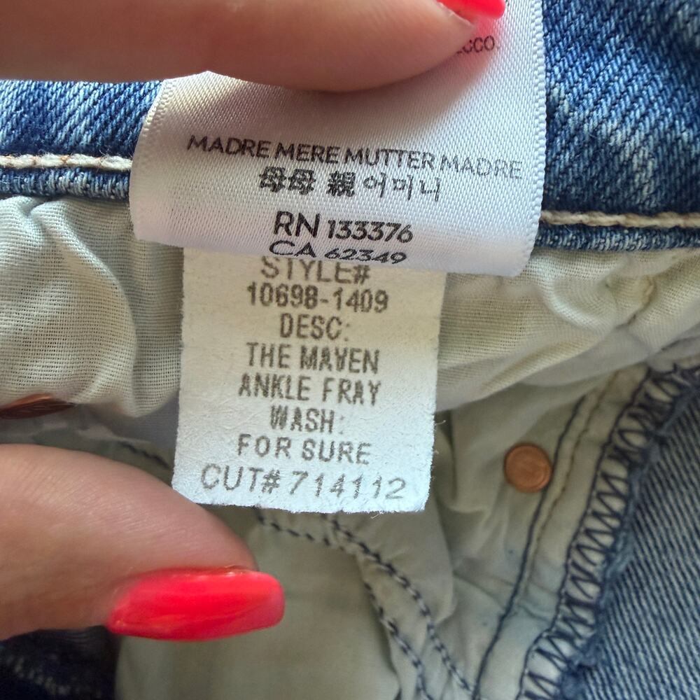 MOTHER The Maven Ankle Fray Jeans in For Sure Size 30 - Picture 7 of 7